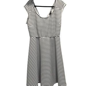 TORRID black and white striped Scoop Neck A-Line Dress size 2/Back Cut Out